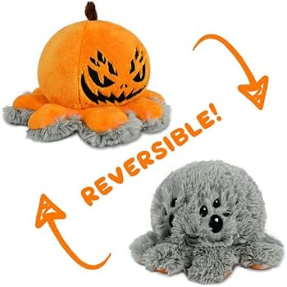 3 for $60 - plush teeturtle reversible NWT gray spider & jack-o-lantern (W6336)